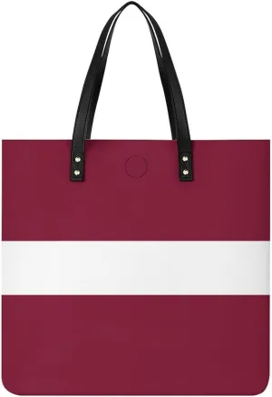 Trendy Lesotho Flag Women's Large Shoulder Bag Leather Tote for Work and Travel
