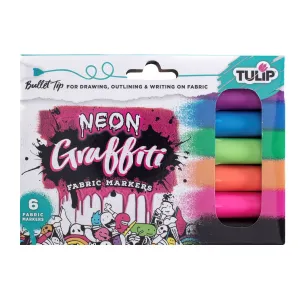 Tulip Graffiti Bullet-Tip Fabric Markers Neon 6 Pack