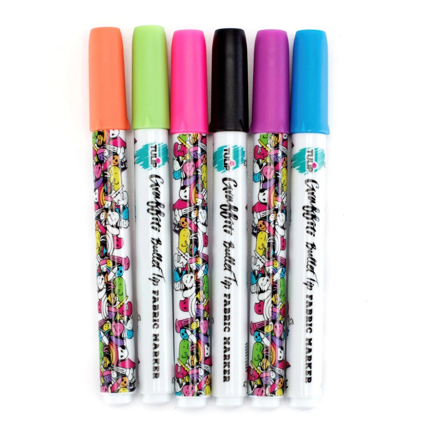 Tulip Graffiti Bullet-Tip Fabric Markers Neon 6 Pack