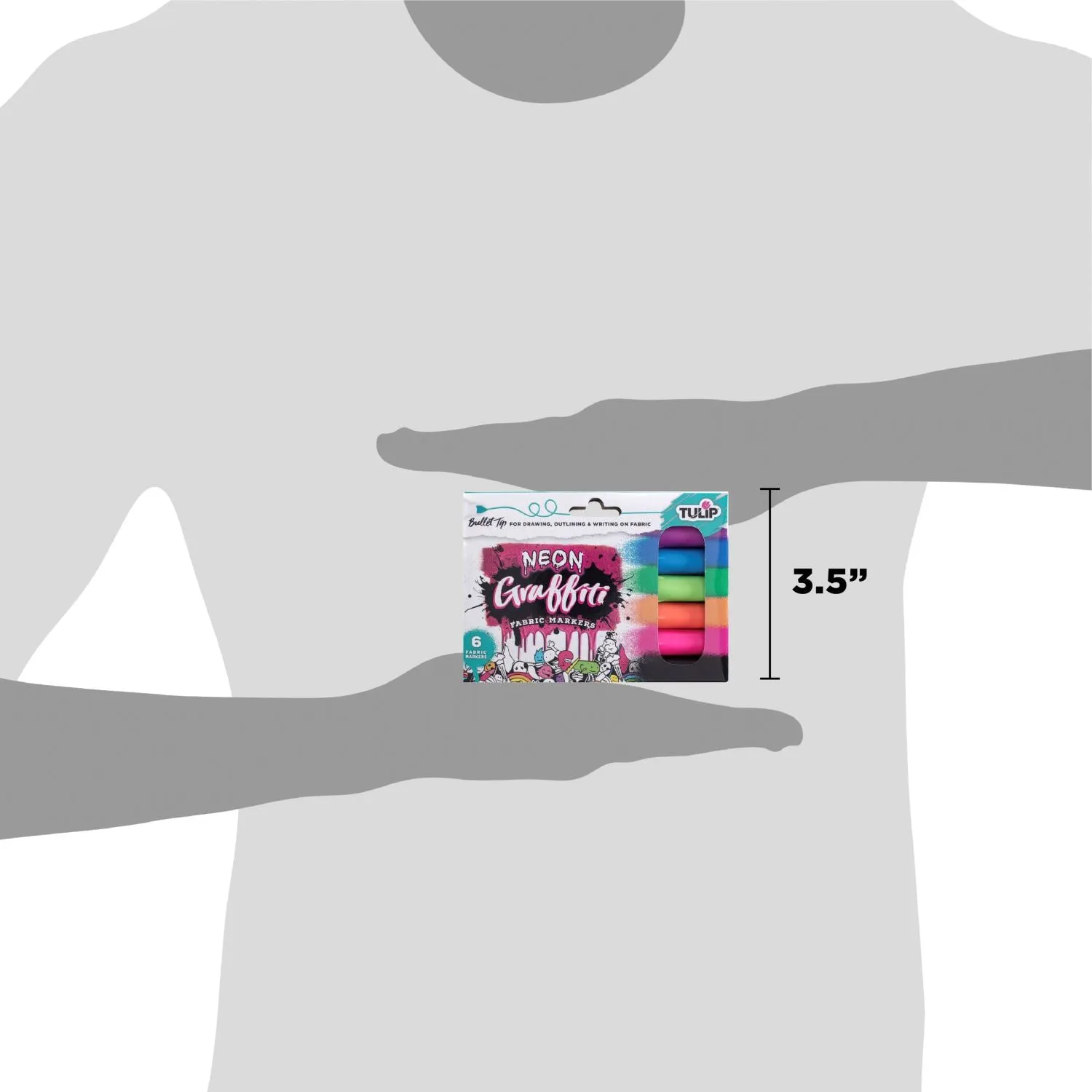 Tulip Graffiti Bullet-Tip Fabric Markers Neon 6 Pack