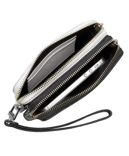 TUMI Prism Double Zip Leather Phone Case