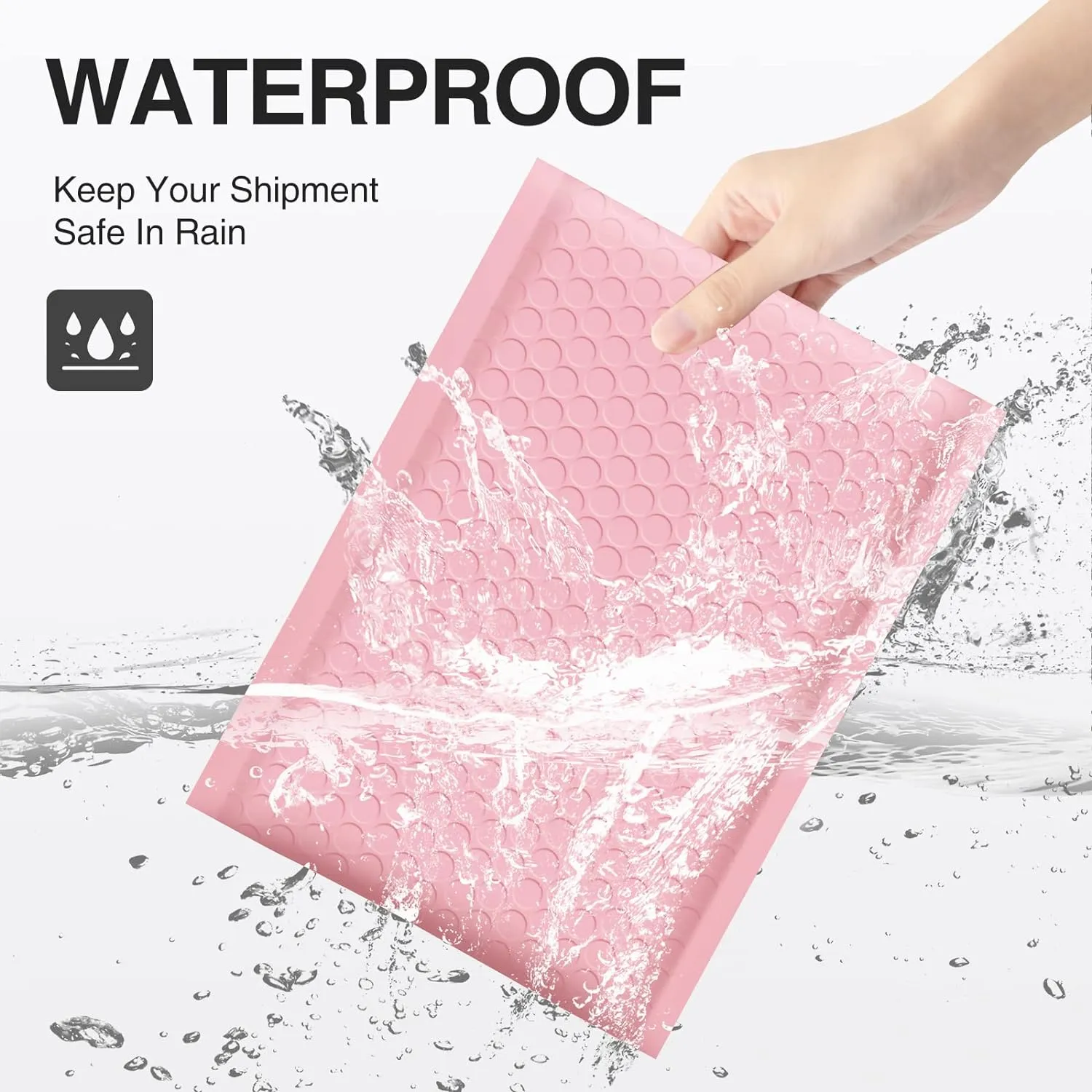 UCGOU Bubble Mailers 4x8 Inch Light Pink 50 Pack Poly Padded Envelopes Small Business Mailing Packages Opaque Self Seal Adhesive Waterproof Boutique Shipping Bags for Jewelry Makeup Supplies #000