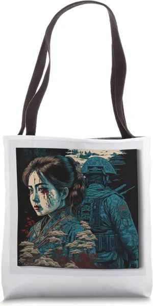 Ukiyo-E Japanese Print, Dark Japanese Reproduction Tote Bag
