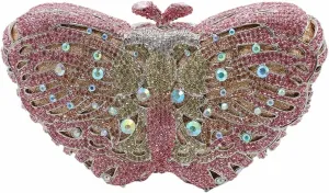 UMREN Women’s Elegant Butterfly Rhinestone Evening Bags Luxury Crystal Clutch Wedding Party Cocktail Handbag Purse
