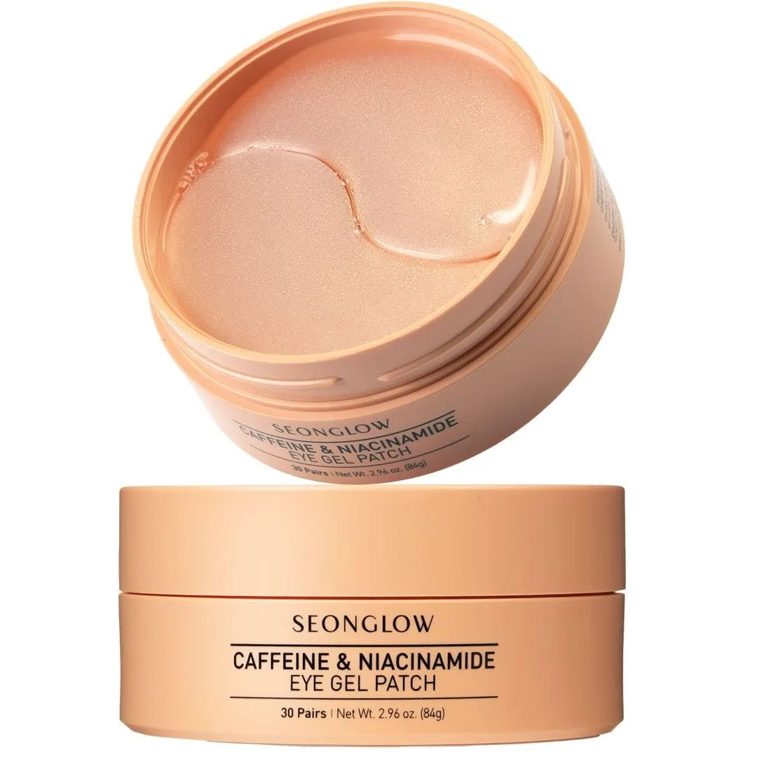 Under Eye Patches for Women: Dark Circles Puffy Eyes and Eye Bag Treatment - Caffeine Eye Mask with Niacinamide Hyaluronic Acid - Korean Skin Care for Hydrating & Reducing Wrinkles 30 Pairs