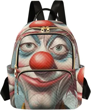 Unhappy Clowns Women Backpack Purse Fashion Ladies Shoulder Bag Casual College Travel Backpacks Bag Medium