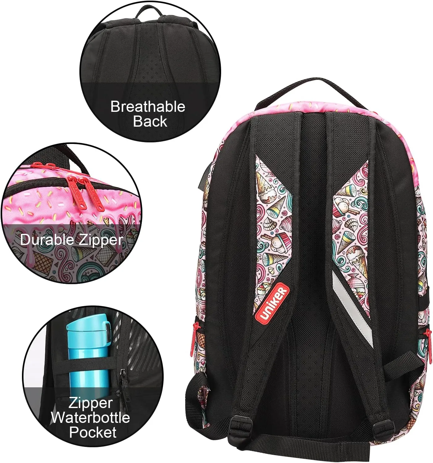 UNIKER Graffiti Backpack for School,Casual Daypack,Designer Laptop Backpack for 15.6 Inch Laptop