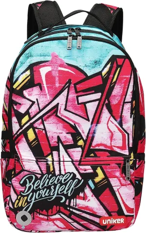 UNIKER Graffiti Backpack for School,Casual Daypack,Designer Laptop Backpack for 15.6 Inch Laptop