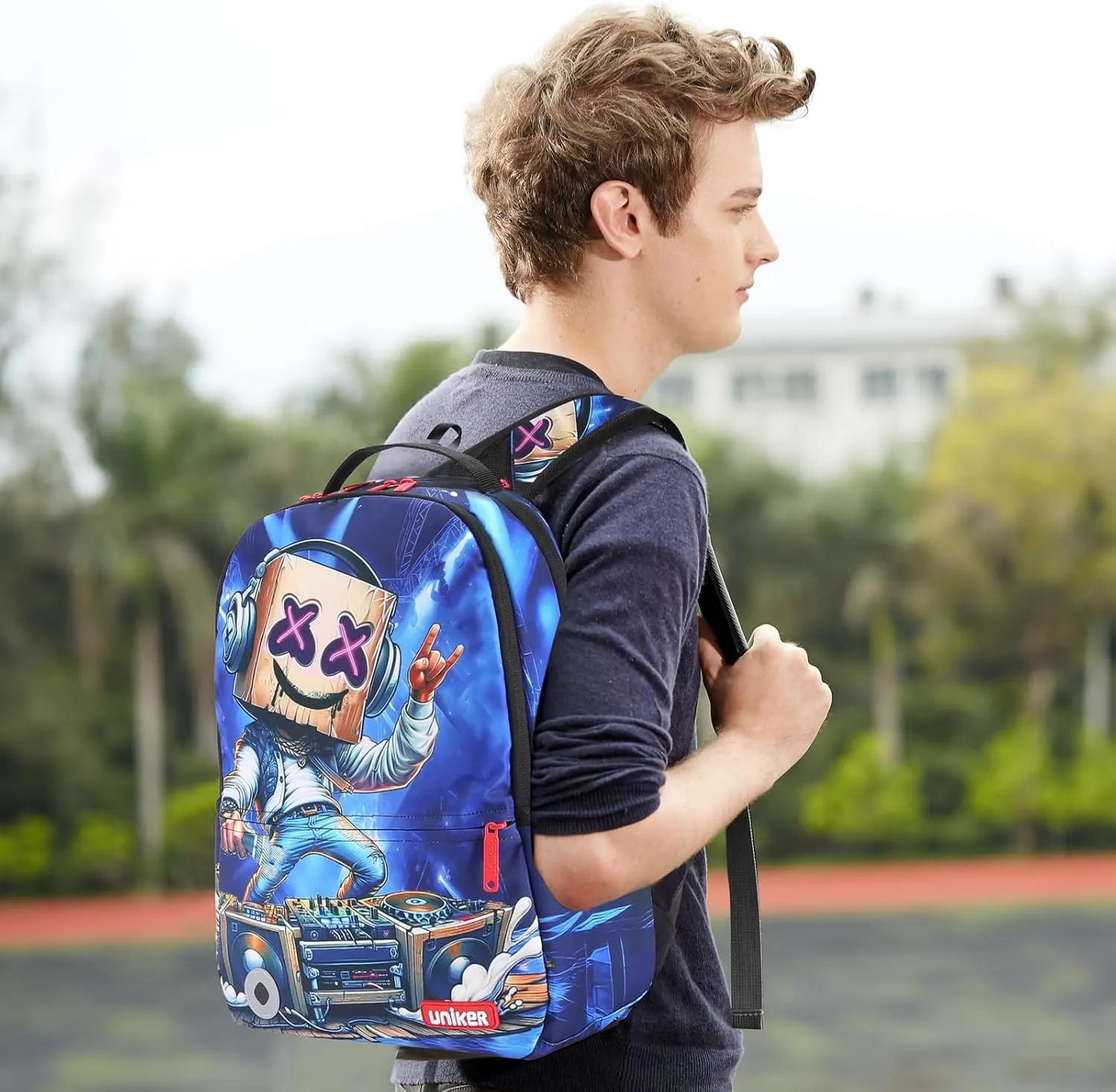 UNIKER Graffiti Backpack for School,Casual Daypack,Designer Laptop Backpack for 15.6 Inch Laptop