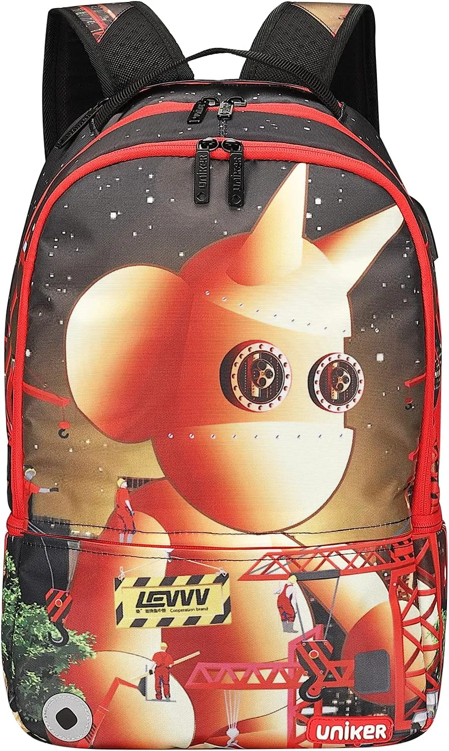 UNIKER Graffiti Backpack for School,Casual Daypack,Designer Laptop Backpack for 15.6 Inch Laptop