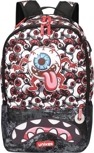 UNIKER Graffiti Backpack for School,Casual Daypack,Designer Laptop Backpack for 15.6 Inch Laptop