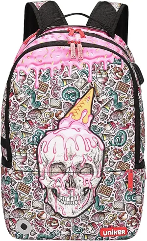 UNIKER Graffiti Backpack for School,Casual Daypack,Designer Laptop Backpack for 15.6 Inch Laptop