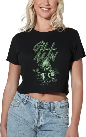 Universal Monsters The Gill Man Creature Women's Apparel Crop Top T-Shirt