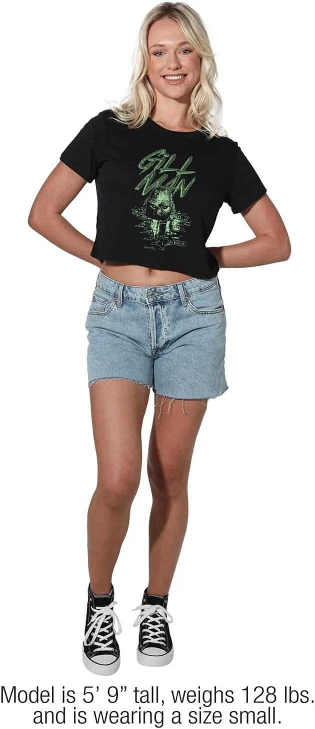Universal Monsters The Gill Man Creature Women's Apparel Crop Top T-Shirt