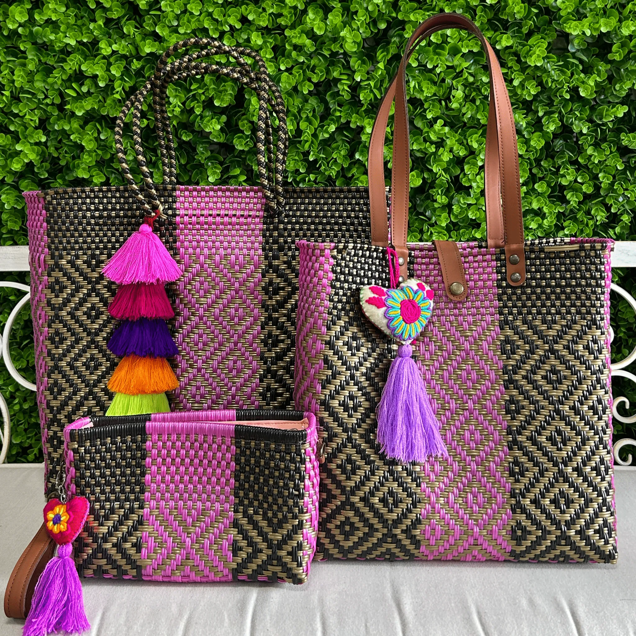Upcycled Handwoven MD Tejana Tote - Violeta