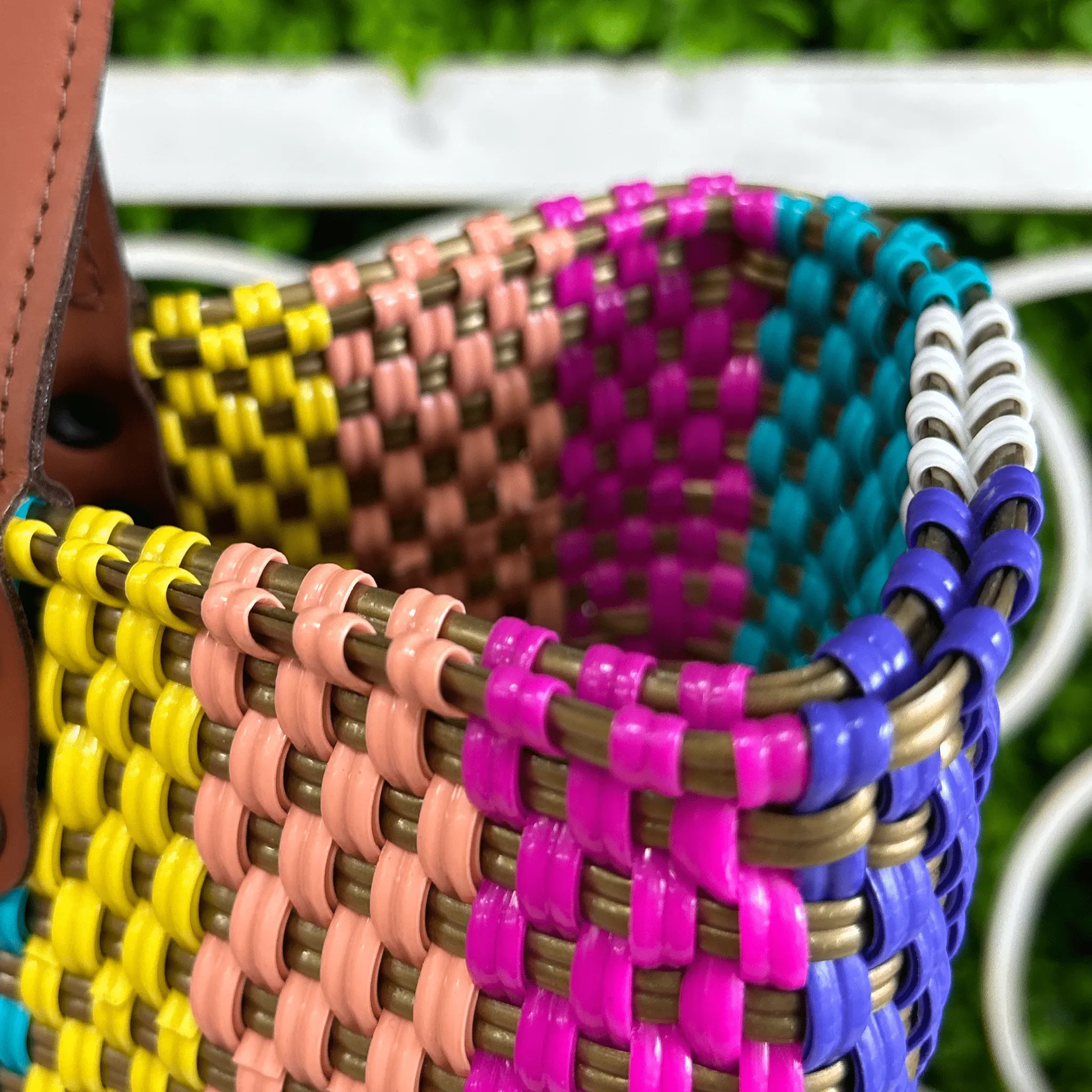 Upcycled Handwoven MD Tejana Tote - Violeta