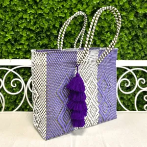 Upcycled Handwoven XL Tote - Purple Rain