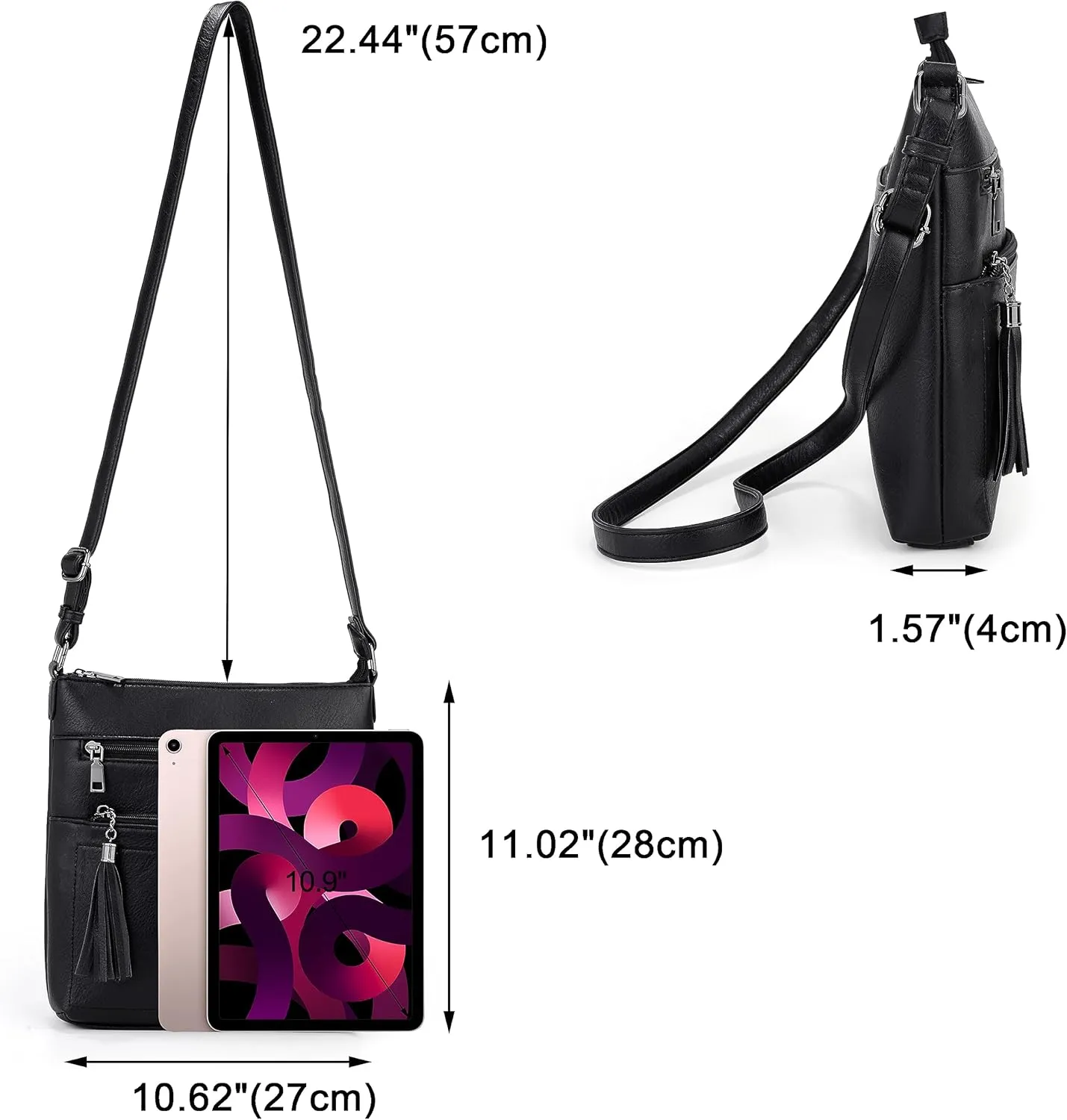 UTO Crossbody Bags for Women Trendy Leather Designer Cell Phone Multi Pocket Cross Body Purses Shoulder Handbag Ladies