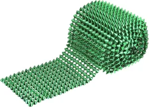 uxcell 2 Yards Sew Stitch on Cone Spikes Studs, 12Rows Plastic Flat Back Spike Rivet Punk Trim Ribbon for DIY Clothing, Bags, Shoes Decoration, Green