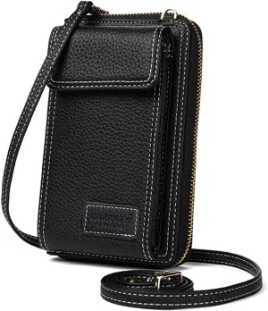 Valentoria Womens Crossbody Bag Cell phone Wallet Small Shoulder Purse Leather Card Handbag