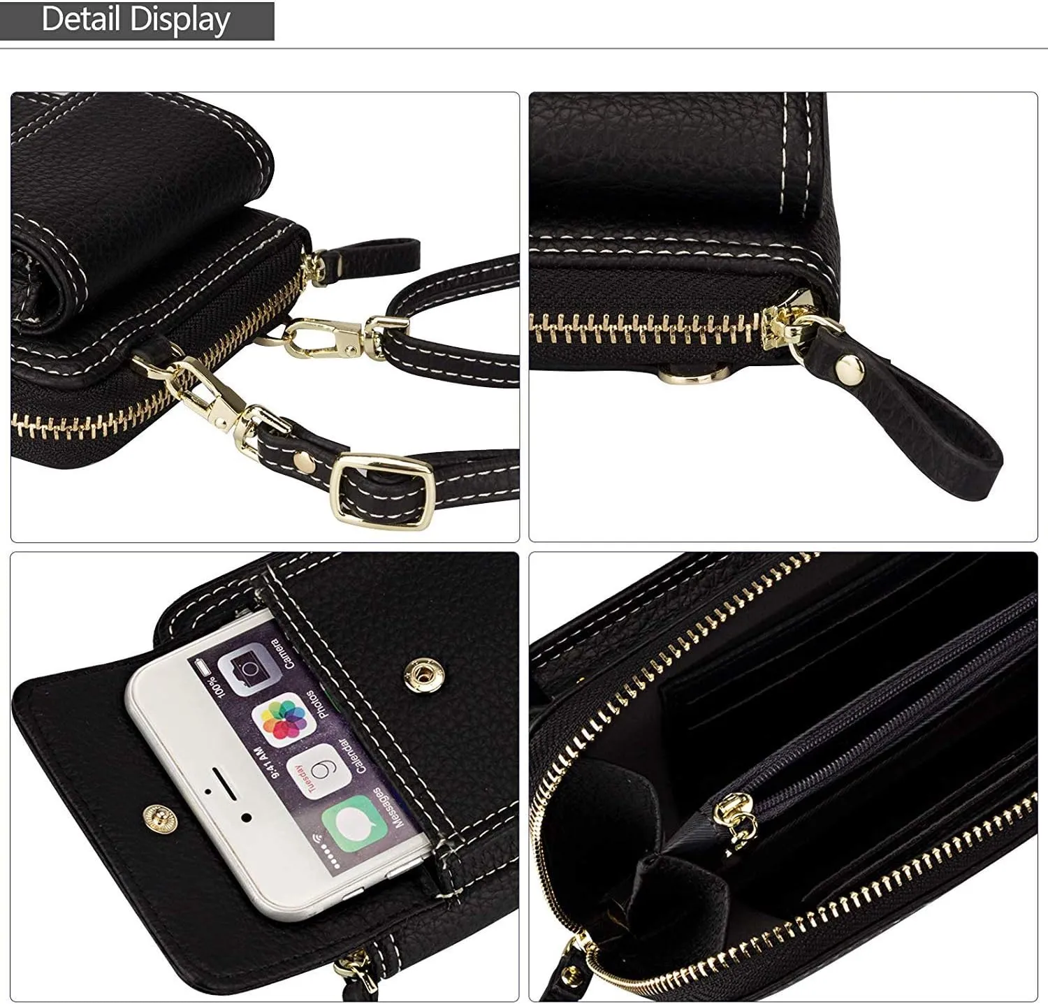 Valentoria Womens Crossbody Bag Cell phone Wallet Small Shoulder Purse Leather Card Handbag