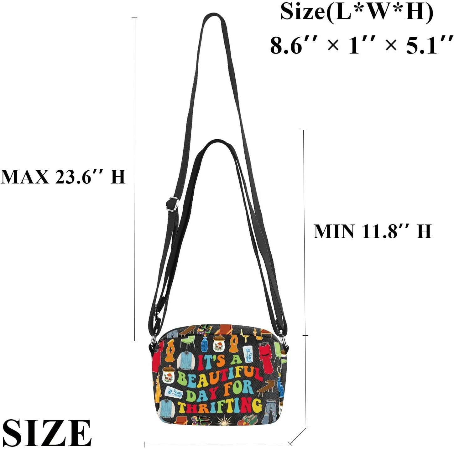 VAMSII Thrift Lover Gift It’s A Beautiful Day For Thrifting Tote Bag Thrifting Day Handbag Retro Shopper Gift Thrifter Merch
