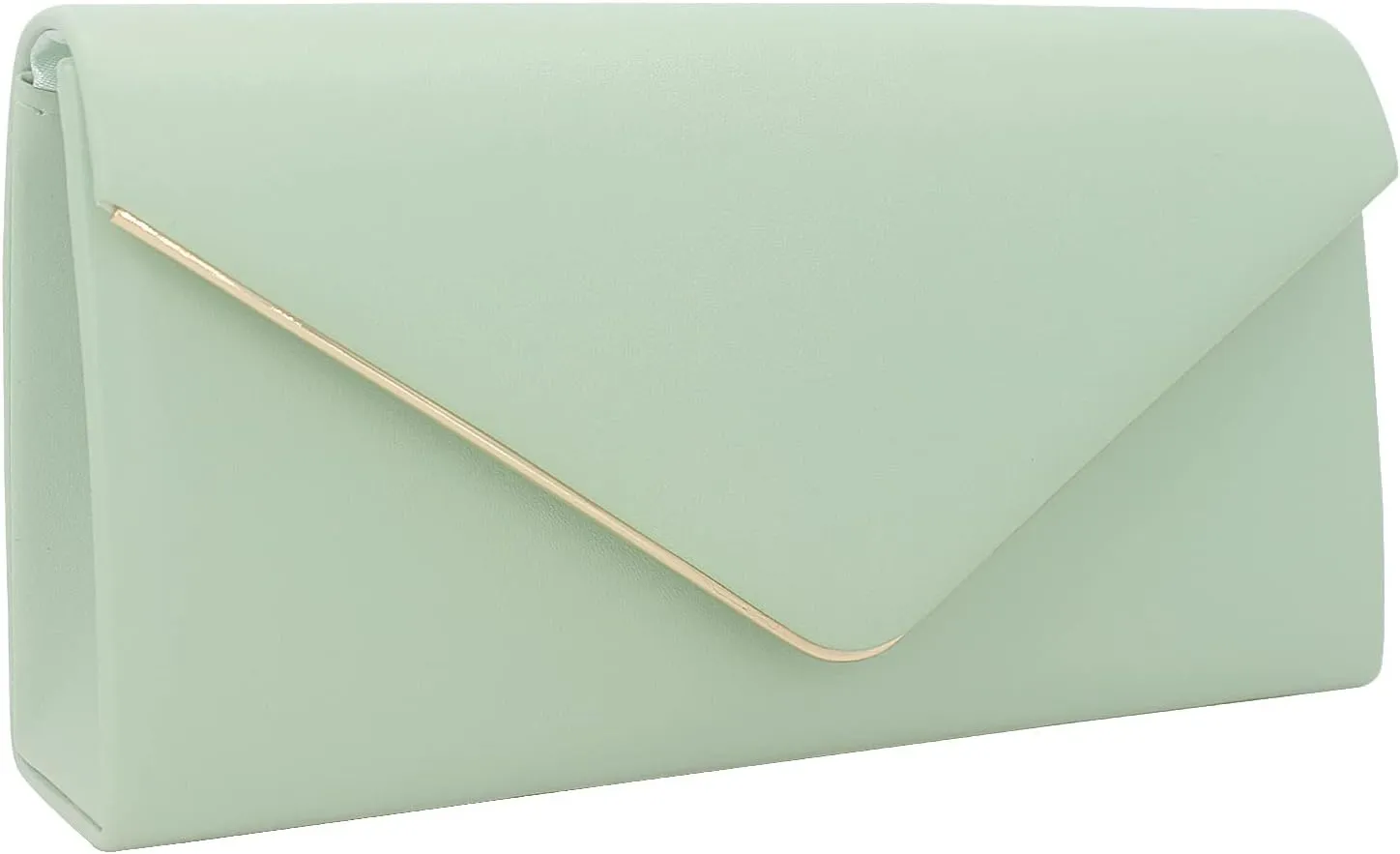 Vegan Leather Envelope Clutch Bag Classic Dressy Purse Foldover Evening Handbag