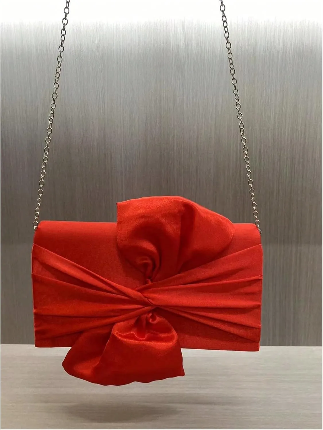 Verdusa Women's Twist Satin Clutch Evening Handbags Crossbody Bag Party Purses
