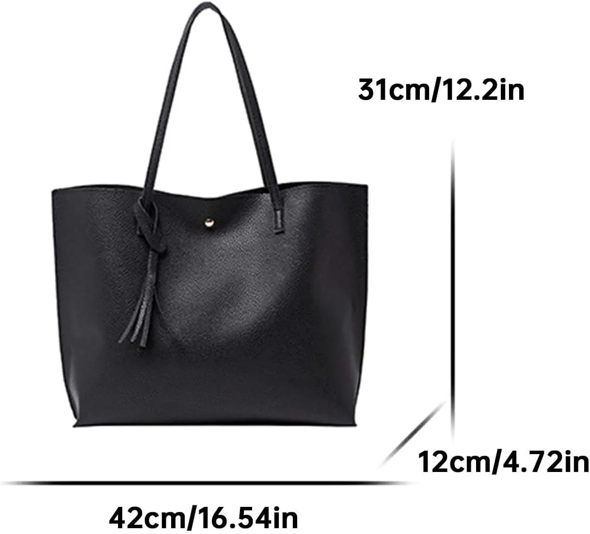 VESNIBA Women'S Soft Faux Leather Tote Shoulder Bag From Big Capacity Tassel Handbag High Capacity Carry on Tote Bags for