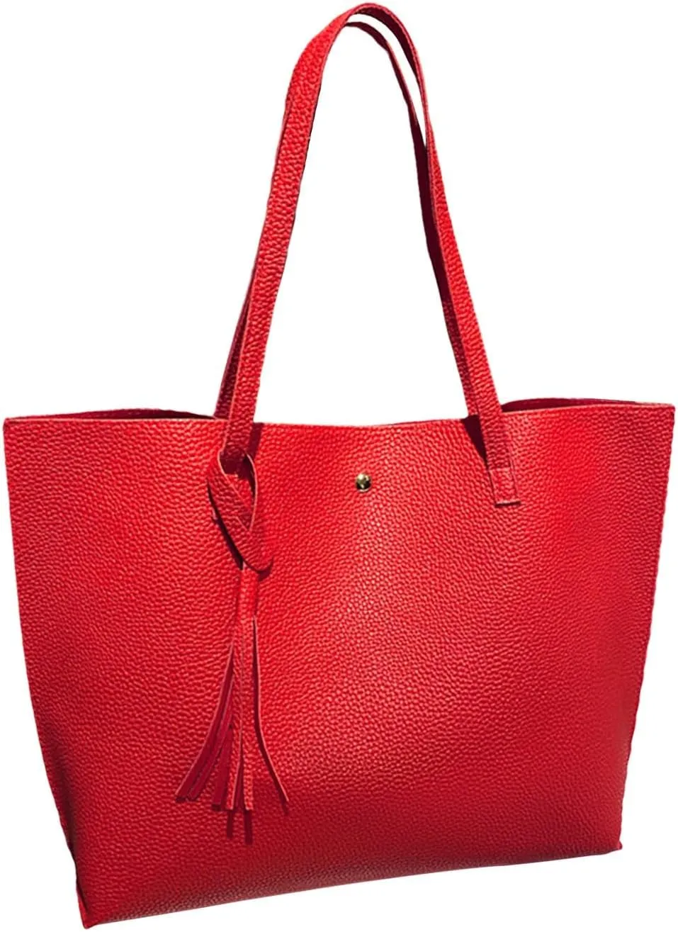 VESNIBA Women'S Soft Faux Leather Tote Shoulder Bag From Big Capacity Tassel Handbag High Capacity Carry on Tote Bags for