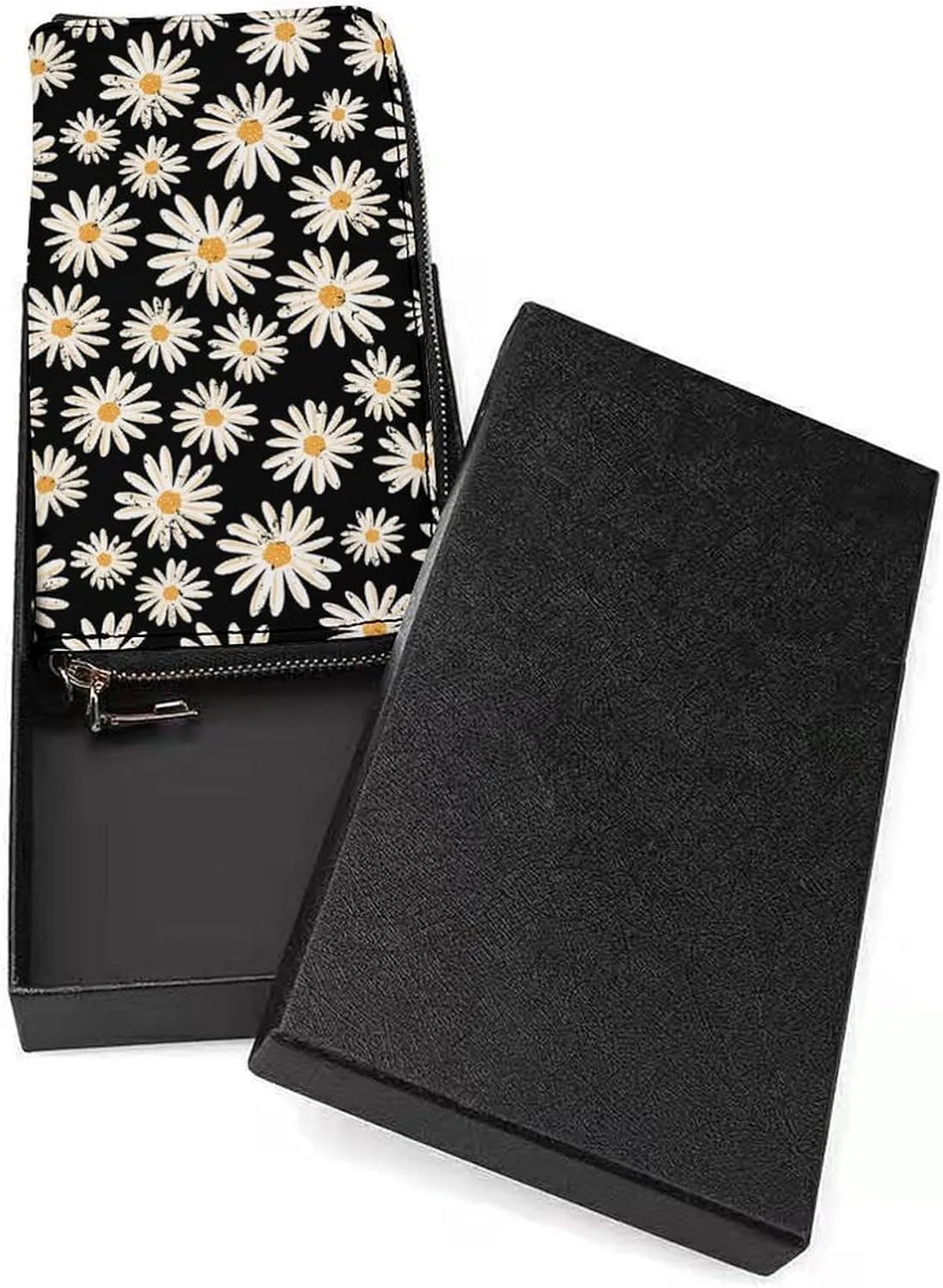 Vintage Little Flowers Women's Leather Long Large Capacity Wallet Clutch Wallet with Hand Strap