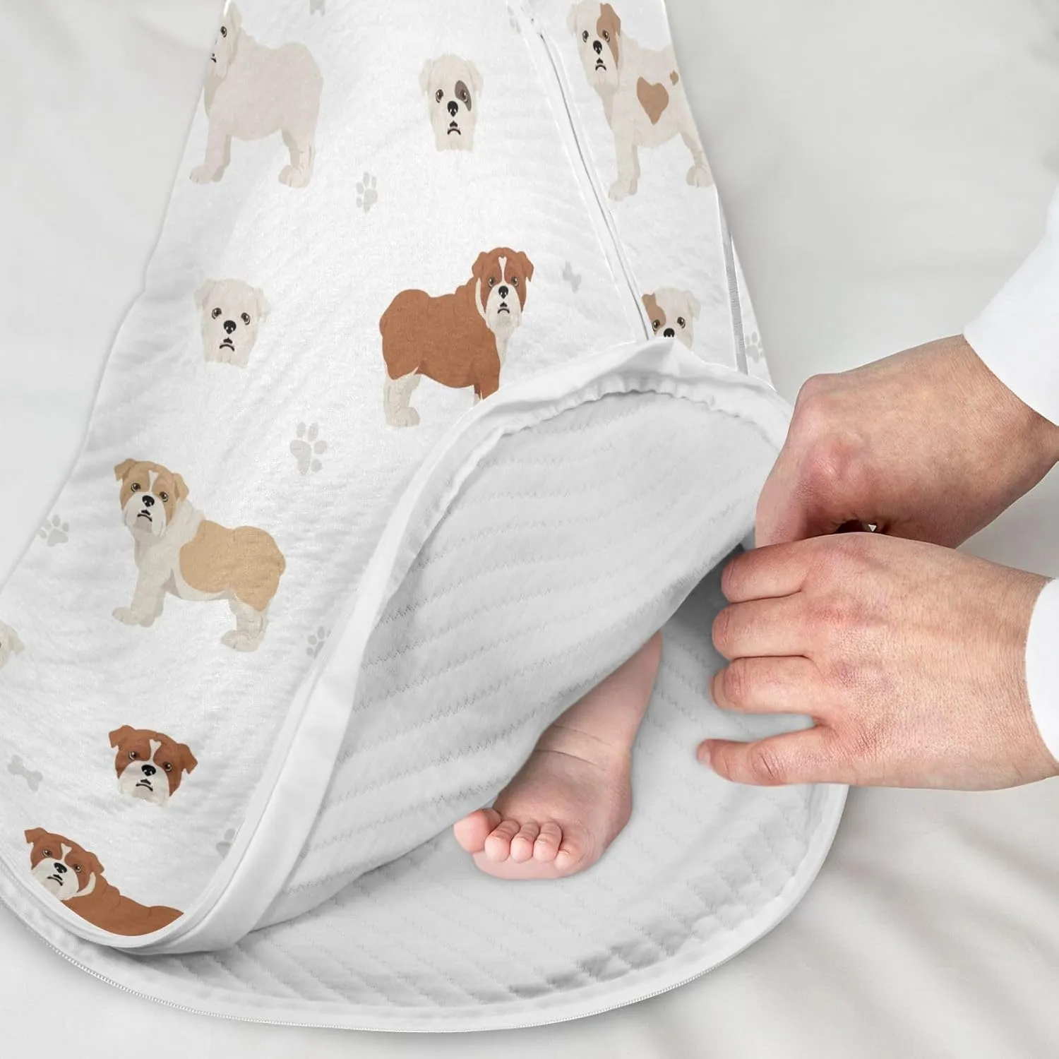 vvfelixl Sleep Sack for Newborn Babies,Different English Bulldog Baby Wearable Blanket,Swaddle Transition Sleeping Bag for Infant,Sleep Suit for Toddler 12-24 Months