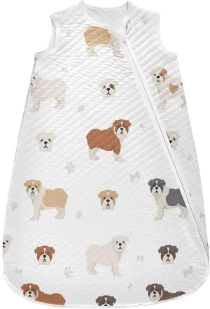 vvfelixl Sleep Sack for Newborn Babies,Different English Bulldog Baby Wearable Blanket,Swaddle Transition Sleeping Bag for Infant,Sleep Suit for Toddler 12-24 Months