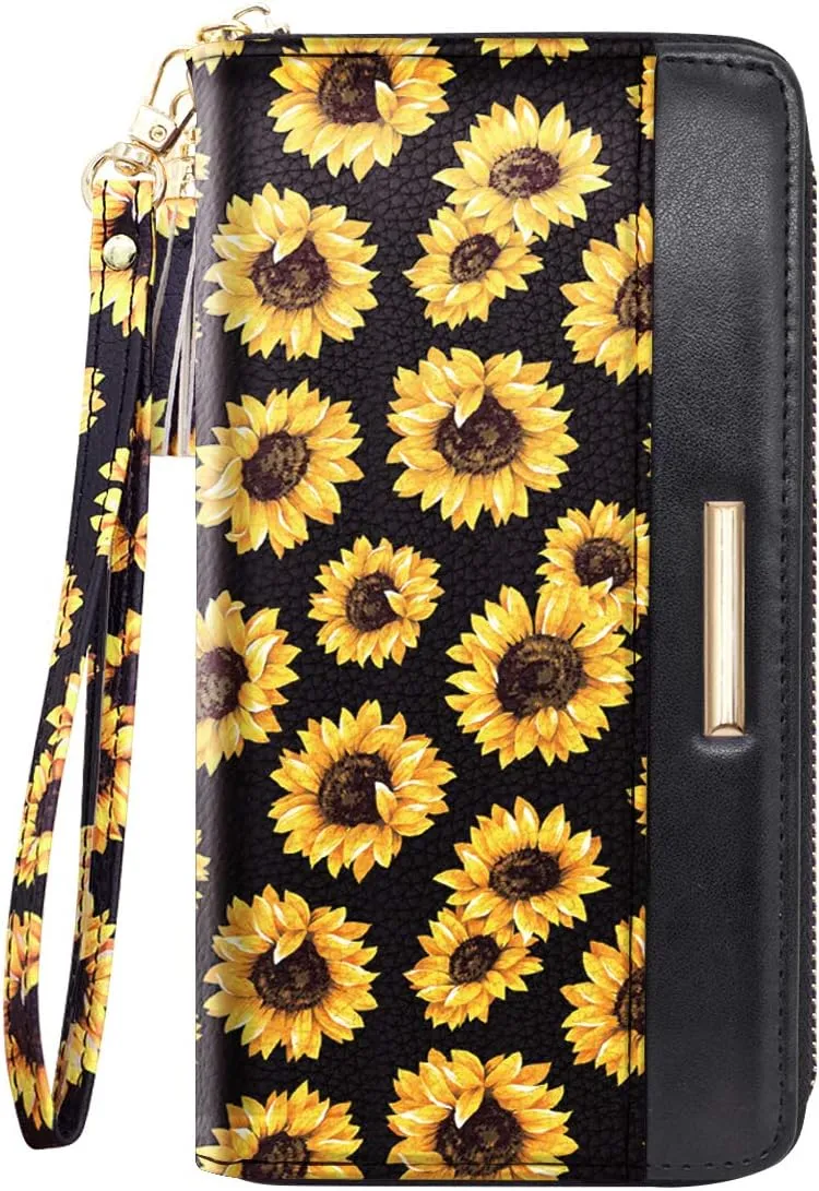 Wallets for Women PU Leather Card Holder Organizer Ladies Clutch with Tassel Wristlet Wrist strap