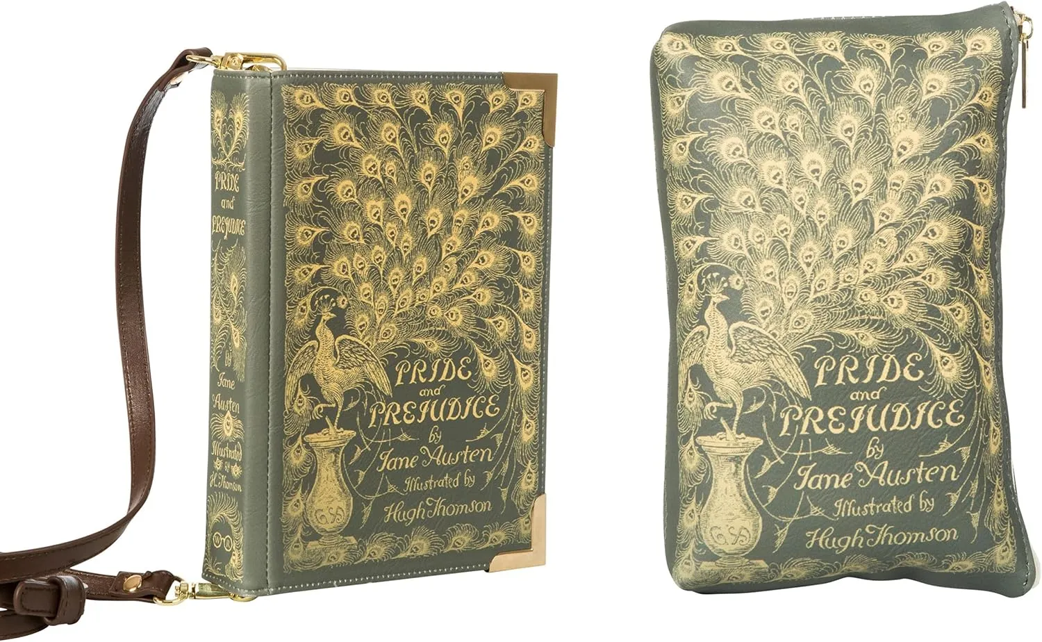 Well Read Pride and Prejudice Small Green Handbag and Clutch Purse Bundle