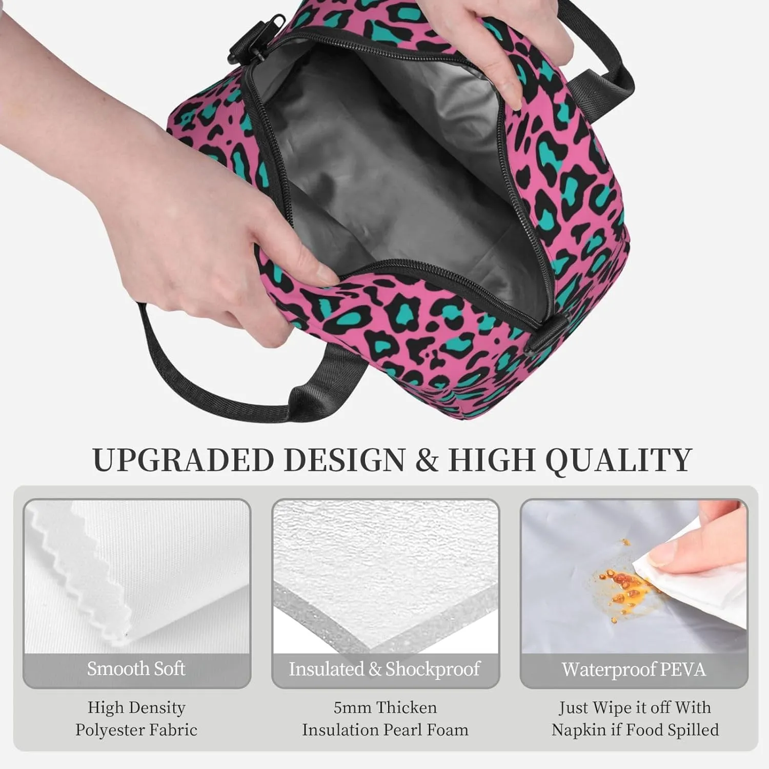 Windmill Print,Insulated Reusable Lunch Bag Adult Large Lunch Box for Women and Men,Farmhouse Hand Drawn Countryside,Adjustable Shoulder Strap,Front Zipper Pocket,Brown And White