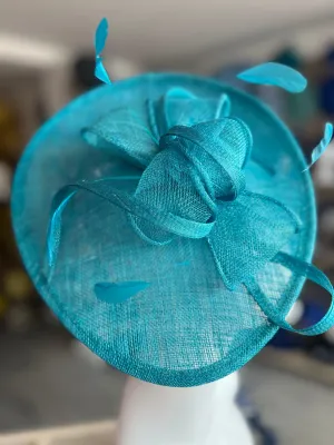 Winter Teal Teardrop Disc Fascinator