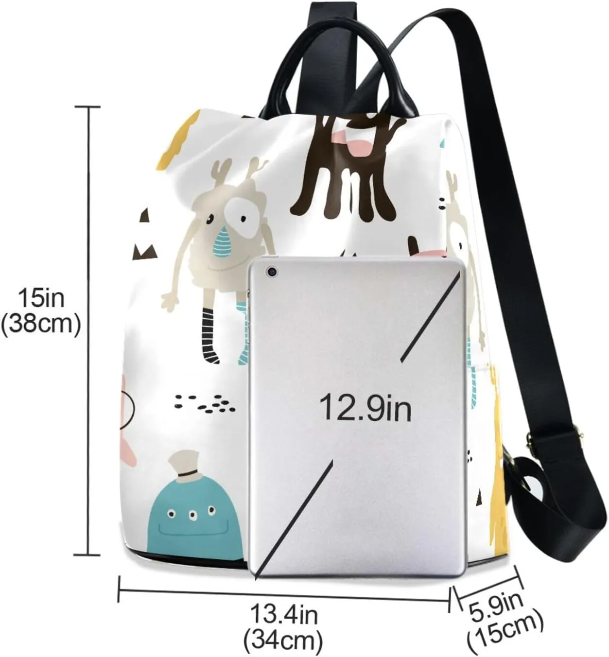 Women Backpack Daypack Casual Shoulder Bag Vintage Anti-theft Travel Backpack Pattern 11
