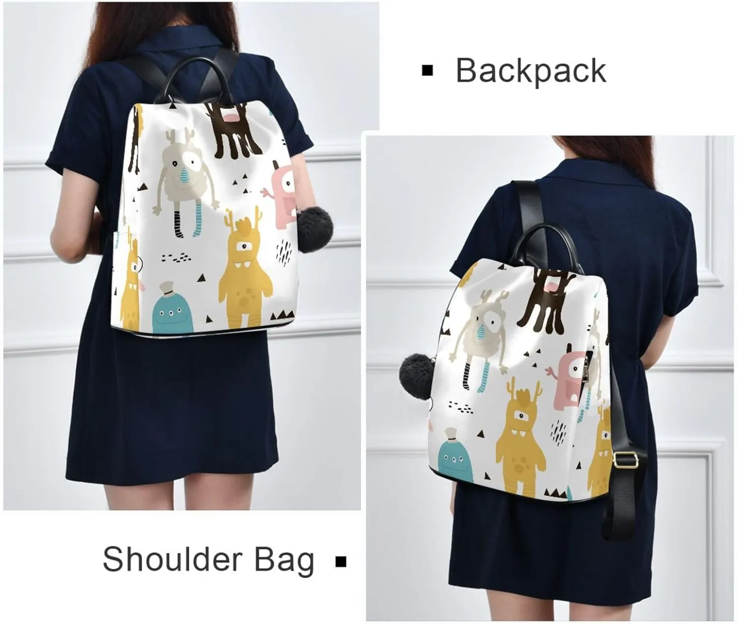 Women Backpack Daypack Casual Shoulder Bag Vintage Anti-theft Travel Backpack Pattern 11