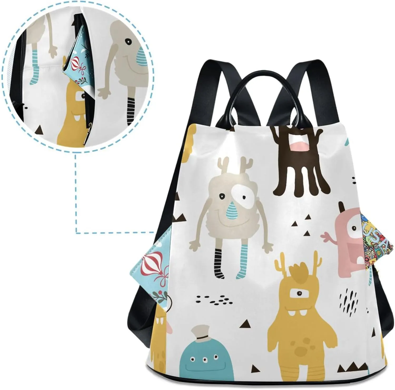 Women Backpack Daypack Casual Shoulder Bag Vintage Anti-theft Travel Backpack Pattern 11