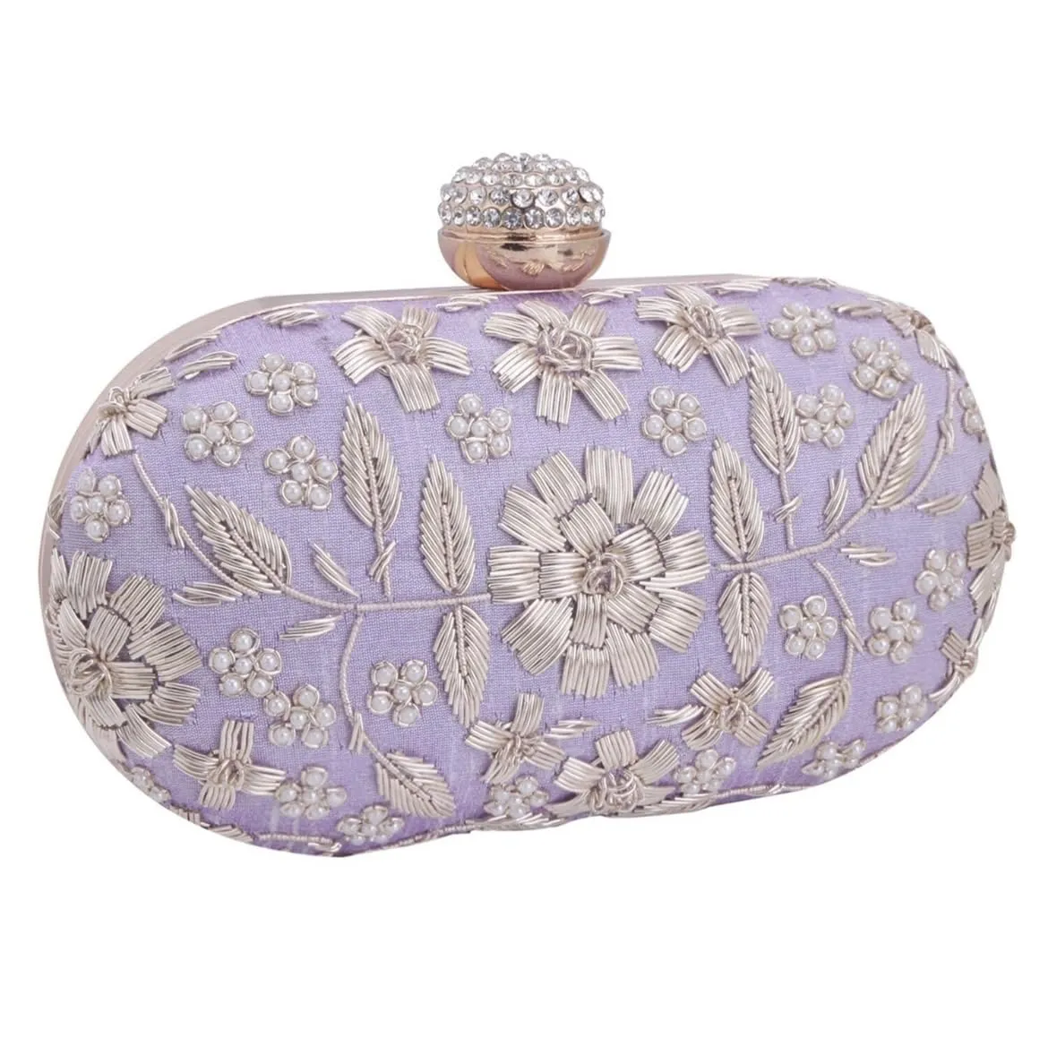Women Beaded Zari work Embroidery Clutch Evening Bag Wedding Purse Bridal Prom Handbag Luxury Cocktail Party Bag with Chain (Black)