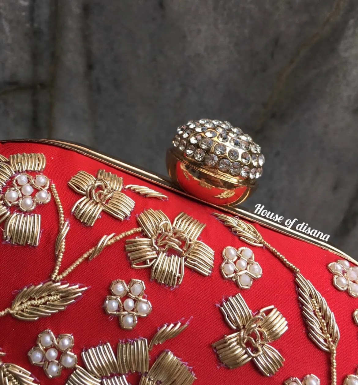 Women Beaded Zari work Embroidery Clutch Evening Bag Wedding Purse Bridal Prom Handbag Luxury Cocktail Party Bag with Chain (Black)