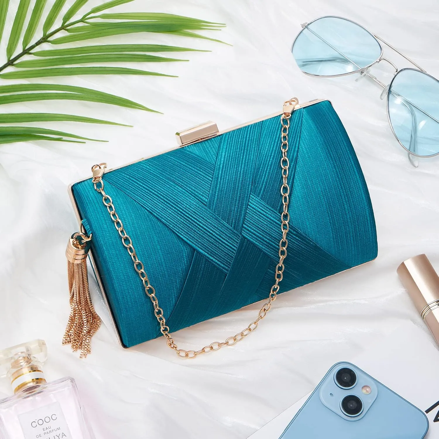 Women Clutch Bag Evening bag Fringed Evening Handbag,Lady Party Wedding Clutch Purse Chain Shoulder Cross Body Bag