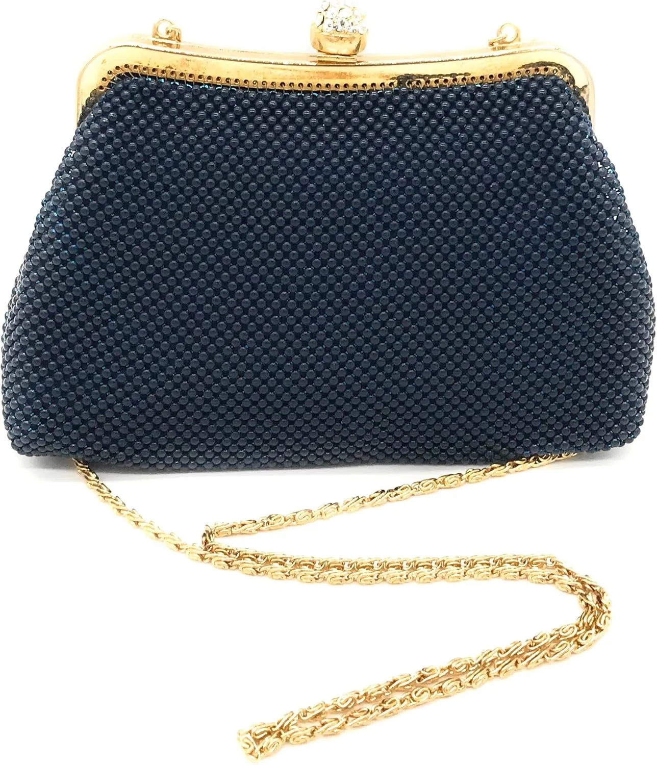 Women clutch metal beaded mesh evening purse bag for Cocktail Party Prom Wedding Banquet