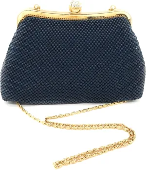 Women clutch metal beaded mesh evening purse bag for Cocktail Party Prom Wedding Banquet
