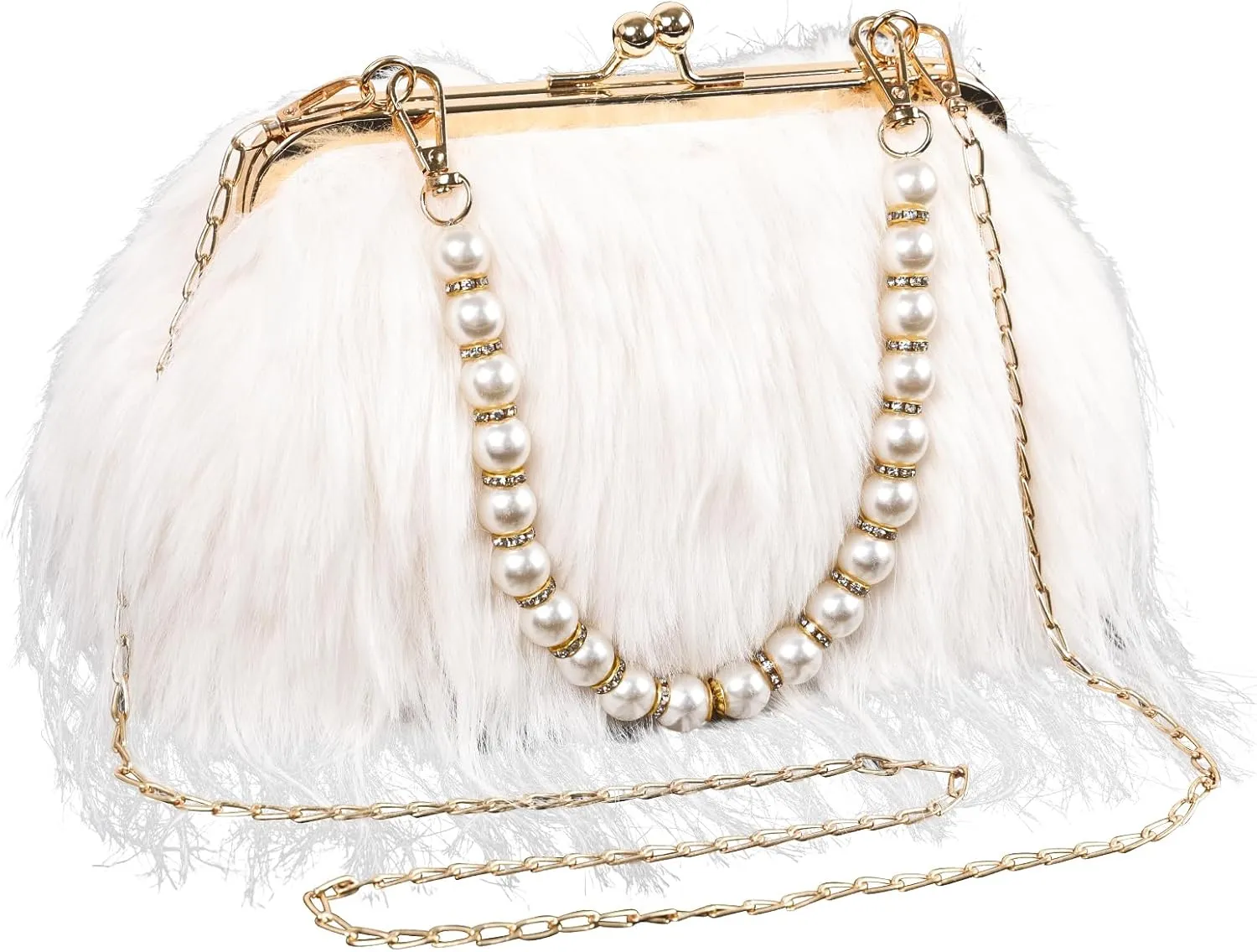 Women Clutch Purses,Fluffy Feather Evening Handbags for Wedding Party Banquet Prom Crossbody Bag
