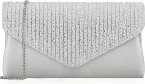 Women Evening Bag Crystal Wedding Clutch Purse Rhinestone Envelope Handbag for Prom Cocktail Party