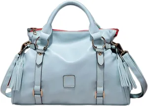 Women Hobo Tote Purse Handbag Faux Leather Top-handle Shoulder Bag with Tassel Pendant