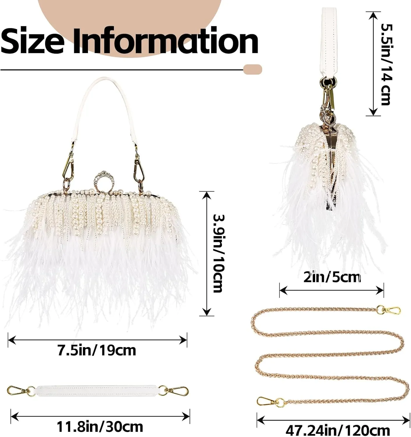 Women Ostrich Feather Tote Bag Fluffy Purse Clutch Feather Shoulder Crossbody Bag Evening Handbag for Wedding Party
