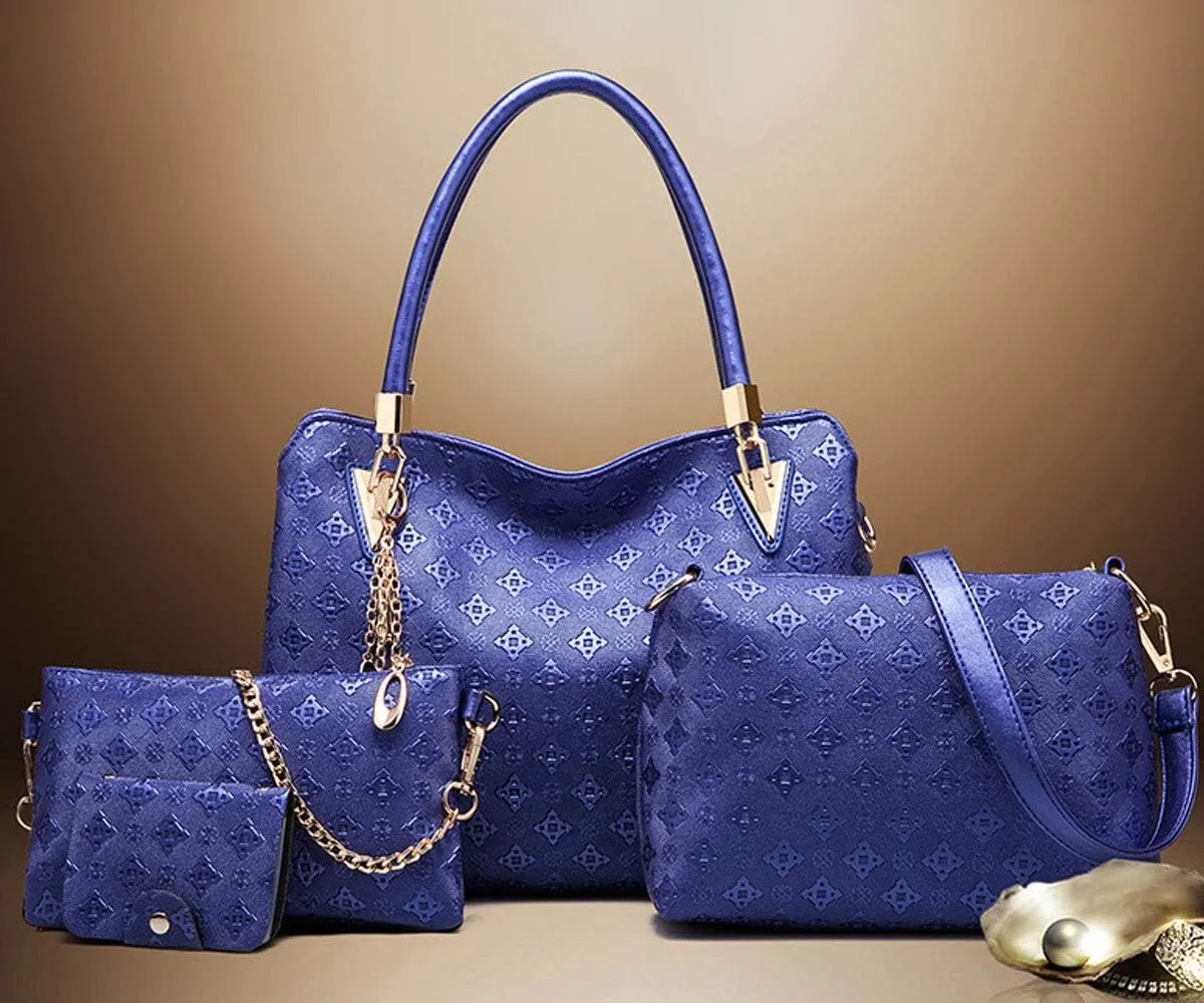 Women PU Ladies Handbag Purse Tote Satchel Shoulder Bag Tassel Print Top Handle Bag Clutch Card Holder